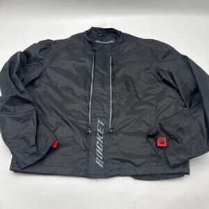 Joe Rocket Full Zip Wind Coat Size Zip Out Quilted Liner Men’s Size LARGE Black
